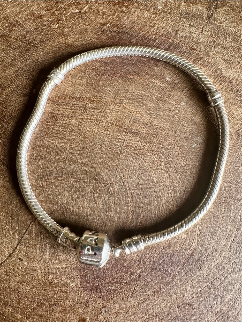 Pandora Barrel Clasp Snake Chain Bracelet 7” Long